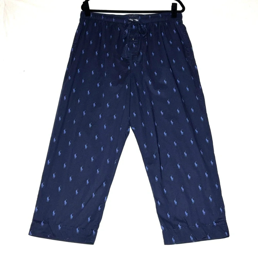 Polo Ralph Lauren‎ Men's Navy All Over Pony Logo Sleepwear Pajama Pants XL